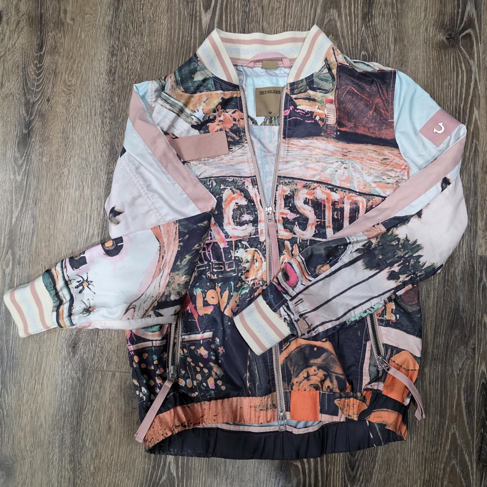 Colorful Graphic Zip-Up Jacket